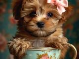 Kahve tonlu puppy kıvırcık tüylü MALTİPO CİNSİ 
