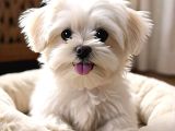 Maltesse Terrier Cinsi Mini Boy Puppy Kar Beyaz 