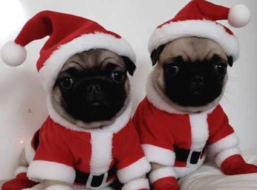 Hamburger Surat Gül Kuyruk Pug Mops Yavrular görsel