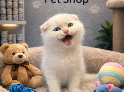 Mükemmel A Kalite Beyaz Scottish Fold Yavrularımız görsel