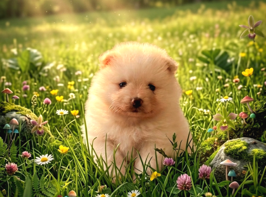 Safkan Beyaz Pomeranian Boo görsel