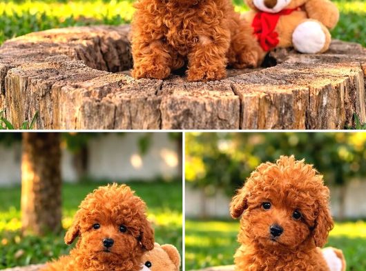 Anne Ve Babayi Görerek Toy Poodle Yavrular görsel