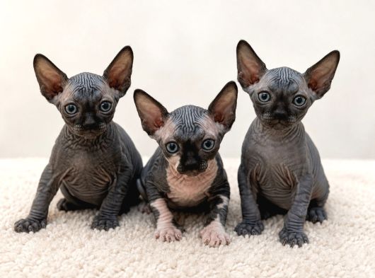 Mavi Gözlü Siyah Sphynx Bebekler