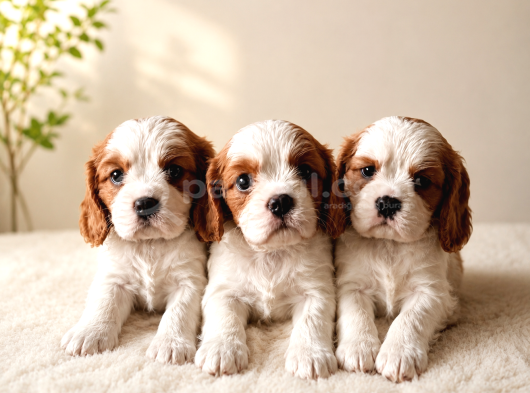 Ev Ortamında Cavalier King Charles Yavrular